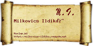 Milkovics Ildikó névjegykártya